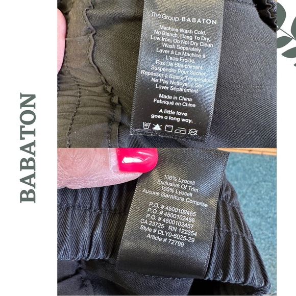 Babaton Aritzia Elastic Waist Pull On Pant Front Side Pockets Wode Leg Medium - Picture 4 of 5